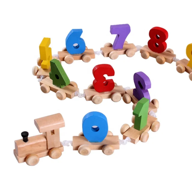 Wooden Hooked Train with numbers