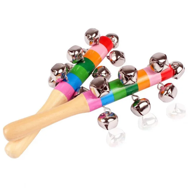 Wooden rainbow rattles