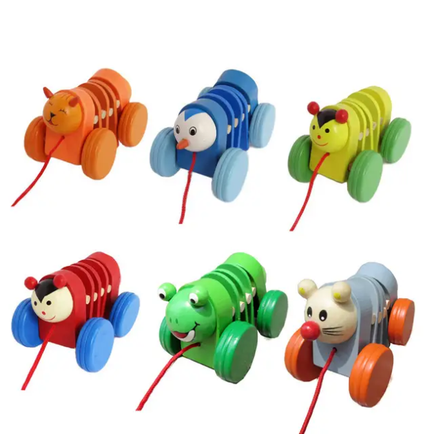 Wooden Pull along 4 Wheeler Toy Single Pcs 1