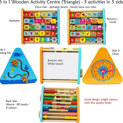 Wooden 5 in 1 Activity Triangle