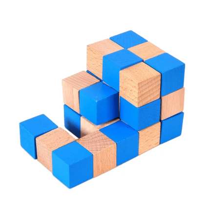 Wooden Snake Cube Puzzle